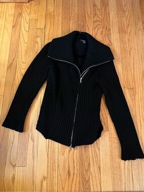 Christopher Fischer Ribbed Zip-Up Cahsmere Sweater Jacket Size Medium